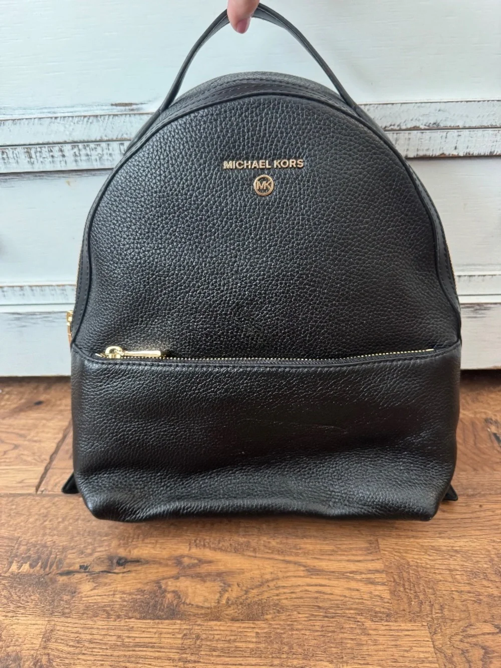 NWT Michael Kors Valerie Medium Backpack Black Leather Adjustable Straps